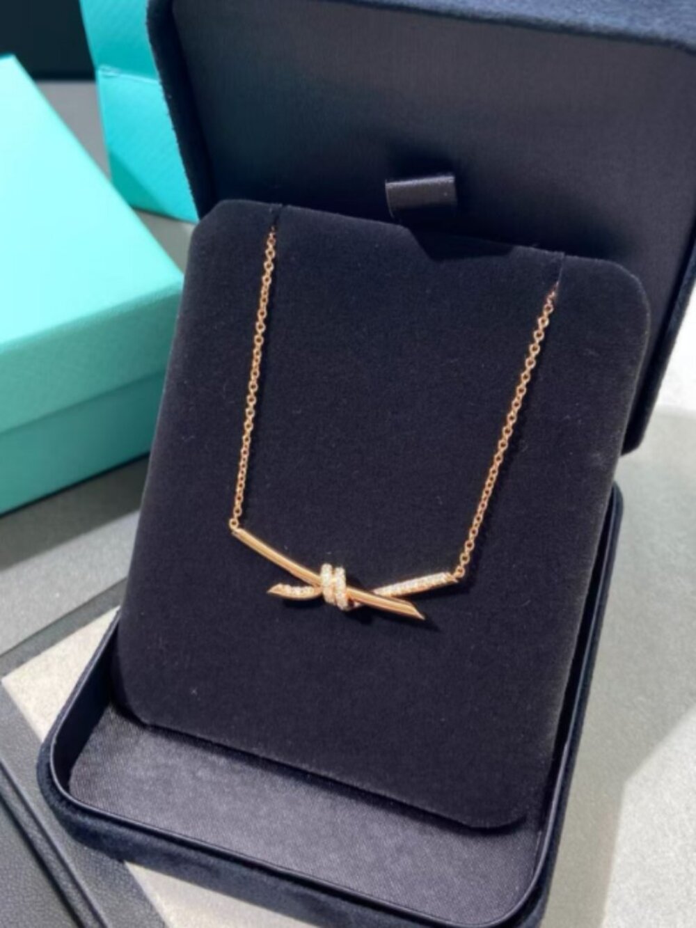 Tiffany Knot Half-Diamond Necklace